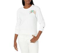Champion Maglietta a maniche lunghe da donna, oversize, a maniche lunghe, in cotone, bianco, M