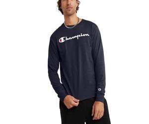 Champion Maglietta a Maniche Lunghe da Uomo Classic Graphic, Blu Navy, XL