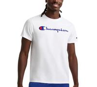 Champion Maglietta da Uomo, in Cotone, di Peso Medio, Girocollo, Maglietta da Uomo, Grafica, Bianco - Script Logo Classico, M