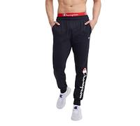 Champion Mens Classic Jersey Jogger - Graphic Sweatpants, Navy 15" Script Low Leg, Small US