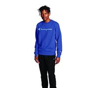 Champion Men's Powerblend Fleece Crew, Script Logo, Classic Sky Blue-Y07718, Medium