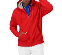 Champion Men's Powerblend Full-Zip Hoodie, Team Red Scarlet, Medium