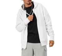 Champion Men's Powerblend Full-Zip Hoodie, White, Large