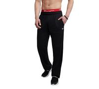 Champion Pantaloni a Fondo Aperto, Pantaloni della Tuta in Cotone per Gli Uomini (Reg. O Big & Tall), Logo Patch C Nero, 4XL Grande