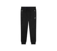 Champion Pantaloni Joggers Slim Fit con Polsino e Tasche con Cerniera da Uomo, 220804 (IT, Testo, M, Regular, Regular, Nero)