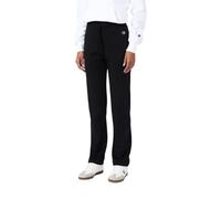 Champion Pantaloni Sportivi con Fondo Dritto, Interno Felpato Icons da Donna, 118093 (IT, Testo, L, Regular, Regular, Nero)