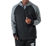 Champion, Powerblend, Cappuccio in Pile Confortevole, Felpa da Uomo (Reg. O Big & Tall), Nero/Nero/Logo Manhattan Mist