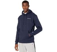 Champion Powerblend Fleece Hoodie Felpa con Cappuccio, Blu (Navy Scritta sul Petto Sinistra), L Uomo