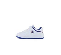 Champion RD18 B PS Low Sneakers, Bianco/Blu/Borgogna (WW019), EU32 Bambini e Ragazzi-FW24