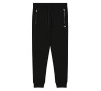 Champion Pantaloni Uomo Slim Fit Leggeri con Polsini a Costine e Tasche con Zip, 220807 (IT, Testo, XXL, Regular, Regular, Nero)