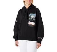 Champion Rochester 1919-MLB Felpa con Cappuccio, Nero, M Donna