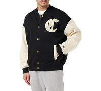 Champion Rochester 1919 Pop Punk - Heavy Powerblend Fleece Bomber Felpa, Nero/Beige Chiaro, L Uomo FW23
