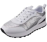 Champion RR Champ Platform Sparkle, Sneakers Donna, Bianco/Argento (WW001), 37.5 EU