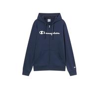 Champion Script Shop - Felpa da Uomo con Cappuccio e Zip Intera, Blu Navy