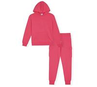 Champion Set di felpa con cappuccio e pantaloni sportivi per bambini, in pile, Cargo rosa acceso, Small