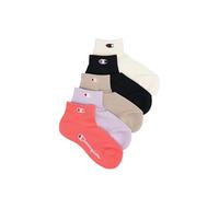 Champion Socks Seasonal Junior (U30078) -C-Logo 5PP Quarter Calze, Marshmallow/Blu Marino/Grigio/Orchidea/Sorbetto alla Fragola, 27-30 (Pacco da 5) Unisex-Bambini e Ragazzi