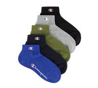 Champion Socks Seasonal Junior (U30078) -C-Logo 5PP Quarter Calze, Nero/Blu Marino/Verde Oliva/Grigio Melange Chiaro/Blu Profondo, 27-30 (Pacco da 5) Unisex-Bambini e Ragazzi