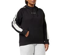 Champion Sport Tape Poly Fleece Felpa con cappuccio, Donna, Nero, M