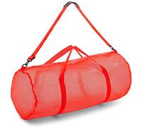 Champion Sports Borsone in rete con cerniera e tracolla regolabile, 38,1 x 91,4 cm, rosso, multiuso, borsa da palestra oversize per attrezzature, attrezzatura sportiva, lavanderia, borsa da viaggio in