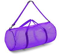 Champion Sports Borsone in rete con cerniera e tracolla regolabile, 38,1 x 91,4 cm, viola, multiuso, borsa da palestra oversize per attrezzature, attrezzatura sportiva, lavanderia in rete traspirante