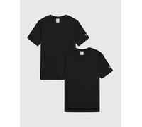 Champion Legacy-Icons 2 Pack Crewneck T-Shirt, Nero (Kk001), M (Pacco da 2) Uomo