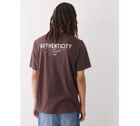 Champion - T-shirt marrone girocollo con grafica stampata sul retro 2XL