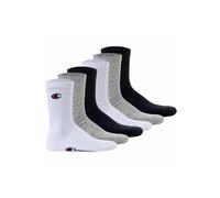 Champion U20005 Socks Basics 6pk Crew Socks SOCKS Unisex - Adulto, Dark Blue/White/Light Grey Melange, 43/46