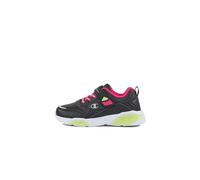 Champion Wave PU G PS Low, Sneakers Bambina, Nero/Limone/Fucsia (KK003), 30 EU