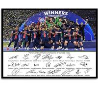 Champions of Europe 2025 Psg Poster A4 stampato con foto autografata, regalo per gli appassionati di calcio