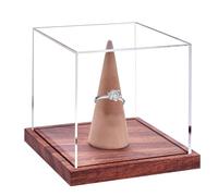 Championship Ring Holder | Championship Ring Display Case | Clothing & Wardrobe Wooden Base Clear Acrylic Stand Showcase Accessories for Baseball Softball Golf Tournament Soccer Basketball Sports