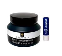 Champneys Health Spa - Crema idratante viso da uomo, barattolo da viaggio da 100 ml + balsamo per le labbra in omaggio
