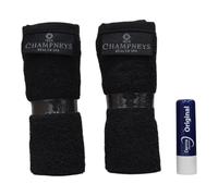 Champneys - Mini asciugamano per il viso, confezione doppia, con balsamo per le labbra originale, morbido ed elegante