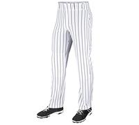 CHAMPRO - Pantaloni da Baseball da Uomo, a Triplo Corona, con Fondo Aperto, con gessature a Maglia, Colore: Bianco, Nero, Taglia L