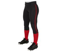 Champro - Pantaloni da Softball A Vita Bassa da Torneo con Profili Laterali, Pantaloni Tradizionali da torneo a Vita Bassa con Treccia Donna