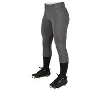 CHAMPRO Pantaloni da Softball da Donna, a Vita Bassa, in Poliestere, Taglia L, Grafite