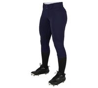 Champro Pantaloni da Softball da Donna, Tradizionali, a Vita Bassa, in Poliestere, S, Blu Navy