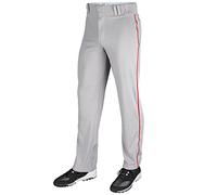 Champro Sports, Pantaloni da Adulto a Tre Crown Open con Bottone, Grigio, Scarlet Piping, Taglia L