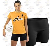 Champro VS2 Donna 4 " Pallavolo Pantaloncini Nero - Gratis Terra