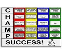 CHAMPS Classroom Management Poster Behavior System Expectations Chart Educational Wall Art for Elementary School Classroom(Unframed,12x18inch(30x45cm))