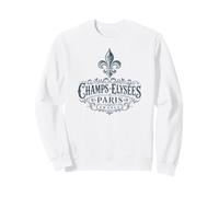 Champs-Elysées Parigi Francia Ornate Fleur de Lis Navy Print Felpa