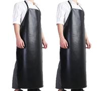 CHAMSUREUK Confezione da 2 grembiuli regolabili da 101,6 cm in gomma PVC impermeabile da uomo, resistenti agli agenti chimici, grembiuli extra lunghi per lavaggio auto, macellaio, cucina, barbecue,