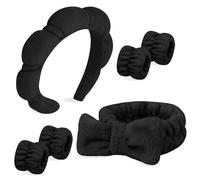 Chanaco 6 fasce per capelli e polsiere da donna, per la cura della pelle, asciugamani da polso, per lavare i capelli del viso, antiscivolo, accessori per il viso spessi per il lavaggio del viso, bagno