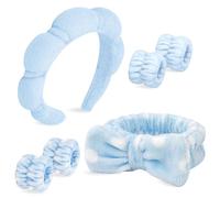 Chanaco 6 fasce per capelli e polsiere da donna, per la cura della pelle, asciugamani da polso, per lavare i capelli del viso, antiscivolo, accessori per il viso spessi per il lavaggio del viso, bagno