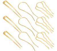 Chanaco Forcine per capelli francesi da donna in oro Updo Accessori per capelli a forma di U per panini Forcina per capelli francese per styling Forchetta per capelli in metallo con pettini per