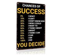 Chances of Success Metal Sign Inspirational Garage Decor 12x8 Inch