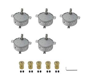 CHANCS 5PCS TYC-50 Motor síncrono para tocadiscos motorizado 220V 2.5-3RPM Motor síncrono con 7 mm de diámetro interior Acoplamiento de eje flexible Kit de conector para aire