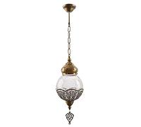 Chandelier Authentic Chandelier-Handmade-Rustic Ceiling Pendant Lamp-Glass and Tumbled Metal - Ottoman Design-Made in Turkey Living Room