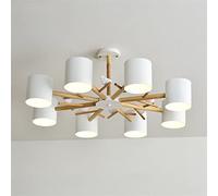 Chandelier Birds Chandelier with Metal Lampshade for Living Room Modern Wooden Bedroom Chandeliers (Lampshade Color : 8 Light)