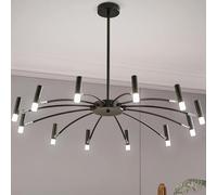 Chandelier Black Large 20 Light LED Chandelier for Dining Room Ceiling Light Fixture, Adjustable Height, Tilt Mounting Living Room Chandeliers,for Bedroom Living Room Kitchen Island F