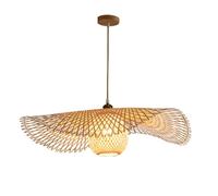 Chandelier Boho Handmade Shades Rattan Hanging Wicker Lamp Adjustable Coastal Pendant Light Fixtures for Kitchen Island,Dining Room, Foyer Hallway(65cm/25.6in)